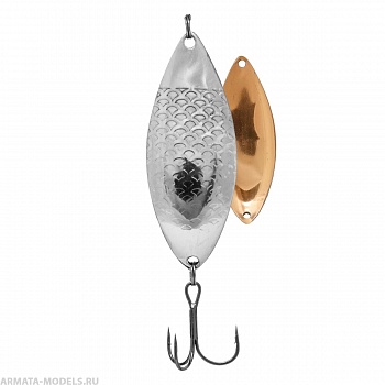 Блесна БИметалл Карась 22 гр 04/02 серебро чешуя/латунь (PR-K-22-04/02) Premier( цена указана за упаковку, в количестве 5шт.)