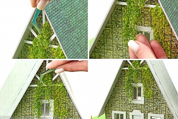 140cvn003 Цветочные вьюны для диорамы. Жёлтые.