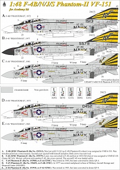 URS487 Декали для F-4B/N/J/S Phantom VF-151