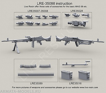 LRE35088 Ручной пулемет MAG 58 GSMG (General Support Machine Gun), L7A2 GPMG (General Purpose Machine Gun), C6  GPMG, etc.
