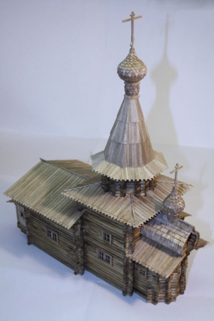 1001 сборная деревянная модель Спасская церковь СВ Модель