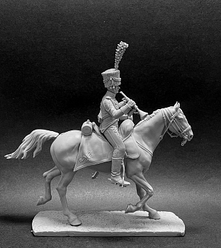 CHM-54364. Трубач Гвардейских шеволежер-лансеров, Вестфалия 1808-13 гг. 54 мм. Материал - смола.