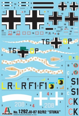 1292ИТ Самолет Ju-87 B2/R2 Stuka Italeri