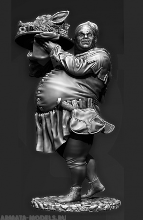 CHM-54163(M). Средневековый повар. 54 мм.  Материал - белый металл. Chronos Miniatures