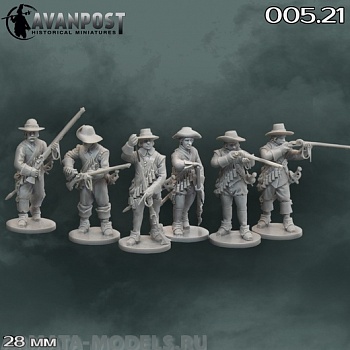 005.21 Спешенные драгуны, XVII в