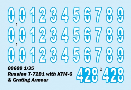 09609P Российский танк Т-72Б1 с КМТ-6 Trumpeter