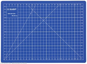 9903 Коврик ЭКСПЕРТ, непрорезаемый, 3мм, цвет синий, 300х220 мм