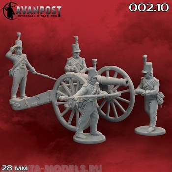 002.10 Британская длинная 6-фунтовая пушка с расчётом (1807-1812)