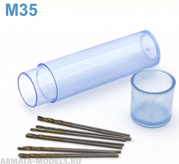 42664J Мини-сверло, HSS M35, титановое покрытие, d 0,75 мм, 10 шт.