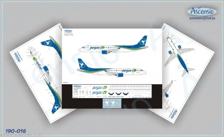 190-016 Декаль для самолета Embraer Embraer 190 Pegas (Ikar)