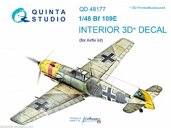 QD48177 3D Декаль интерьера кабины Bf 109E (для модели Airfix)