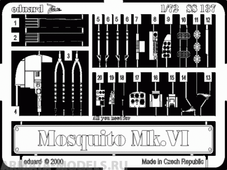 SS137 Фототравление Mosquito Mk.VI for TAMIYA kit