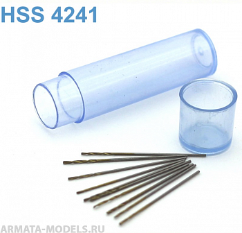 42261J Мини-сверло, диаметр   0,6 мм, HSS 4241, титановое покрытие, 10 шт./уп.