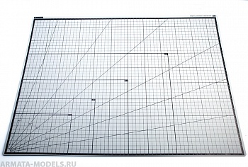 100114RK Коврик для резки А2, 3 слоя, серый черный
