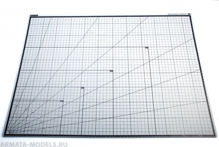 100114RK Коврик для резки А2, 3 слоя, серый черный