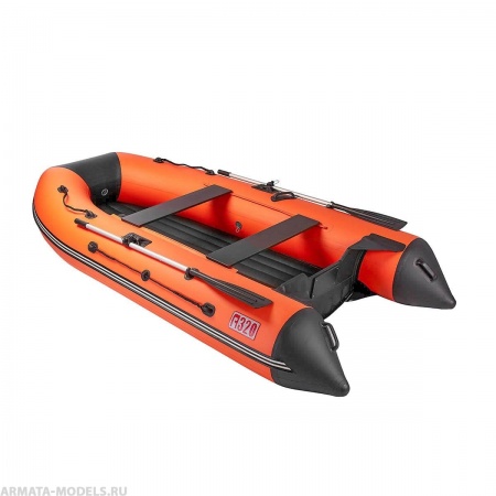 Лодка Алтай А320 оранжевый/черный, надувное дно Тонар