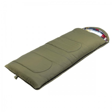 Спальный мешок OLYMPUS Wide 400 (220х90, холлофайбер, зеленый/город) (T-HS-SB-OW-400-NC) Helios