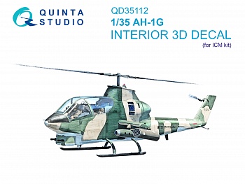 QD35112 3D Декаль интерьера кабины AH-1G Cobra (ICM)
