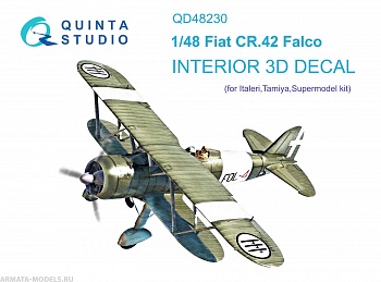 QD48230 3D Декаль интерьера кабины Fiat CR.42 (Italeri)