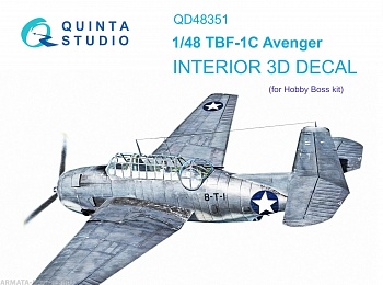 QD48351 3D Декаль интерьера кабины TBF-1C (Hobby Boss)