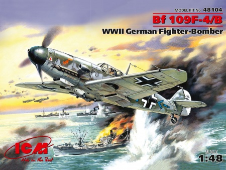 48104 Германский истребитель Bf 109 F-4Z/Trop ICM