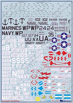 72-054 Декаль Grumman F9F Panther