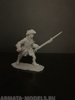 5222ТБ Русский мушкетер идущий в атаку со шпагой и мушкетом, Северная  война