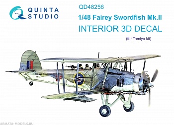 QD48256 3D Декаль интерьера кабины Swordfish Mk.II (Tamiya)