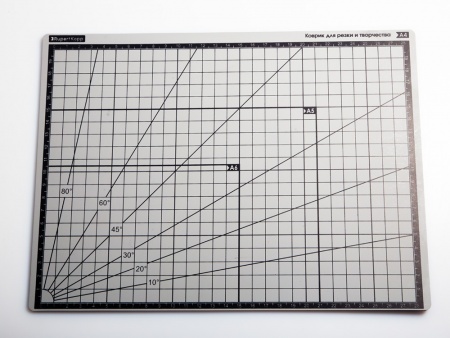 100118RK Коврик для резки А4, 3 слоя, серый черный