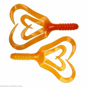 Твистер Credo Four Tail 3,35"/8,5 см Orange & Yellow 10шт. (HS-20-015) Helios