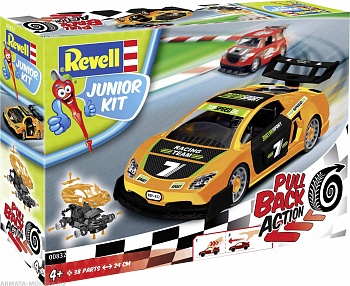 00832RE Гоночный автомобиль JUNIOR KIT Pull Back Racing Car, оранжевый 00832RE Гоночный автомобиль JUNIOR KIT Pull Back Racing Car, оранжевый
