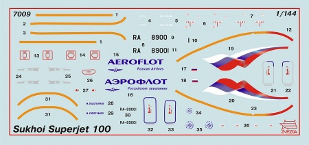 7009ПН Самолет Суперджет-100 Звезда