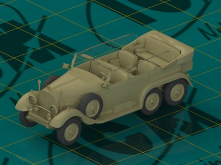 72471 Германский автомобиль G4 (производства 1935 г.),  ІІ МВ (сборка без клея) ICM 72471 Германский автомобиль G4 (производства 1935 г.),  ІІ МВ (сборка без клея) ICM