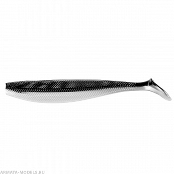 Виброхвост Trofey 5.5"/14см Black & Pearl 4шт. (HS-25-028) Helios