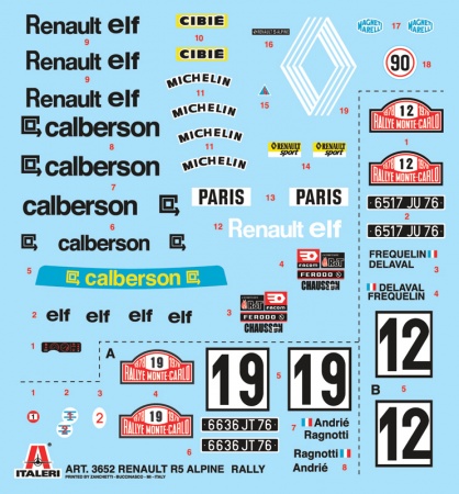 3652ИТ Автомобиль Renault R5 ALPINE RALLY Italeri