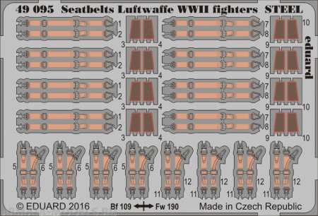 49095ED Комплект фототравления Seatbelts Luftwaffe WWII fighters STEEL