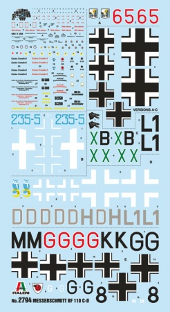 2794ИТ Самолет MESSERSCHMITT BF-110 C/D Italeri
