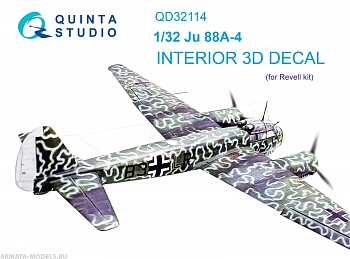 QD32114 3D Декаль интерьера кабины Ju 88A-4 (Revell)