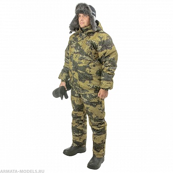 Костюм охотника зимний Салаир Комфорт, цв.Бежевый КМФ, Алова р.68-70/182-188 Helios