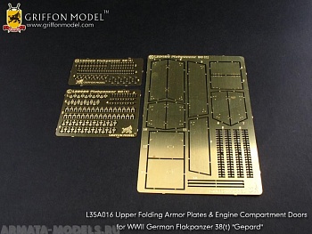 L35A016GR Upper Folding Armor Plates & Engine Compartment Doors for WW II German Flakpanzer38(t) “Gepard” 1/35