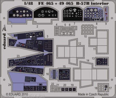 FE465 Фототравление цветной интерьер B-57B interior S.A.For AIRFIX  kit
