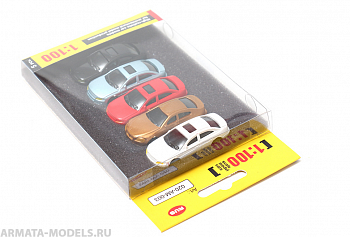 020AM003  Модели авто. М1:100. Цветные. Набор 5 шт.
