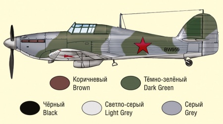 48024 Истребитель Харрикейн I  Советские ВВС ARK model