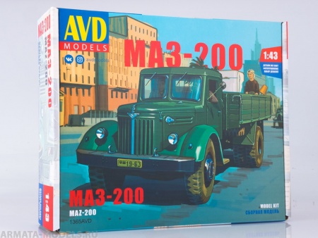 1365AVD Сборная модель МАЗ-200 бортовой AVD Models