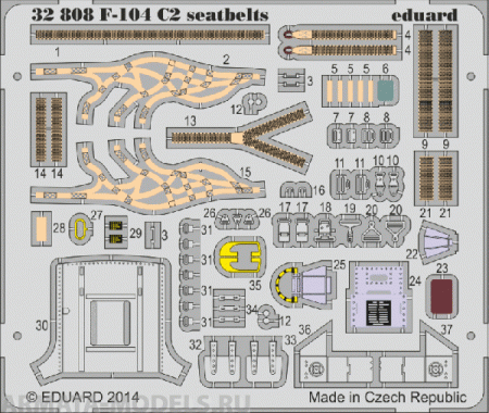 32808ED  Фототравление F-104 C2 Seatbelts 1/32