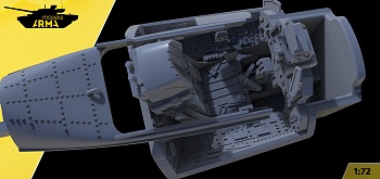 AM7257 Кабина (интерьер) Су-27СМ для модели фирмы Звезда 7295