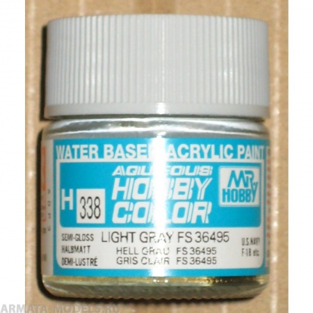 H338  Краска водоразбавляемая художественная т.м. MR.HOBBY  10мл  LIGHT GRAY
