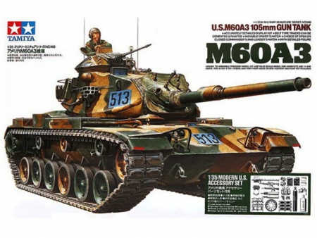 35140T Американский танк M60A3 с одной фигурой Tamiya 35140T Американский танк M60A3 с одной фигурой Tamiya