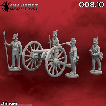 008.10АП Британская лёгкая 6-фунтовая пушка с расчётом (1813-1815)