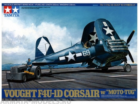 61085 Vought F4U-1D Corsair with Moto Tug Tamiya
